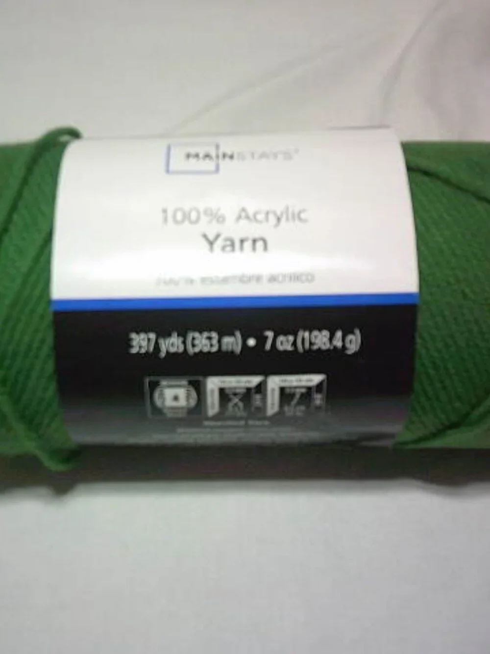 NEW MAINSTAYS 100% ACRYLIC YARN 397 YDS MEDIUM 4 TURF GREEN 🧶 ALL CRAFTS